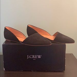 J Crew Black Zoe Suede D’Orsay Flats